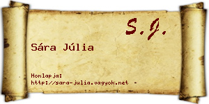 Sára Júlia névjegykártya