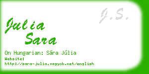 julia sara business card